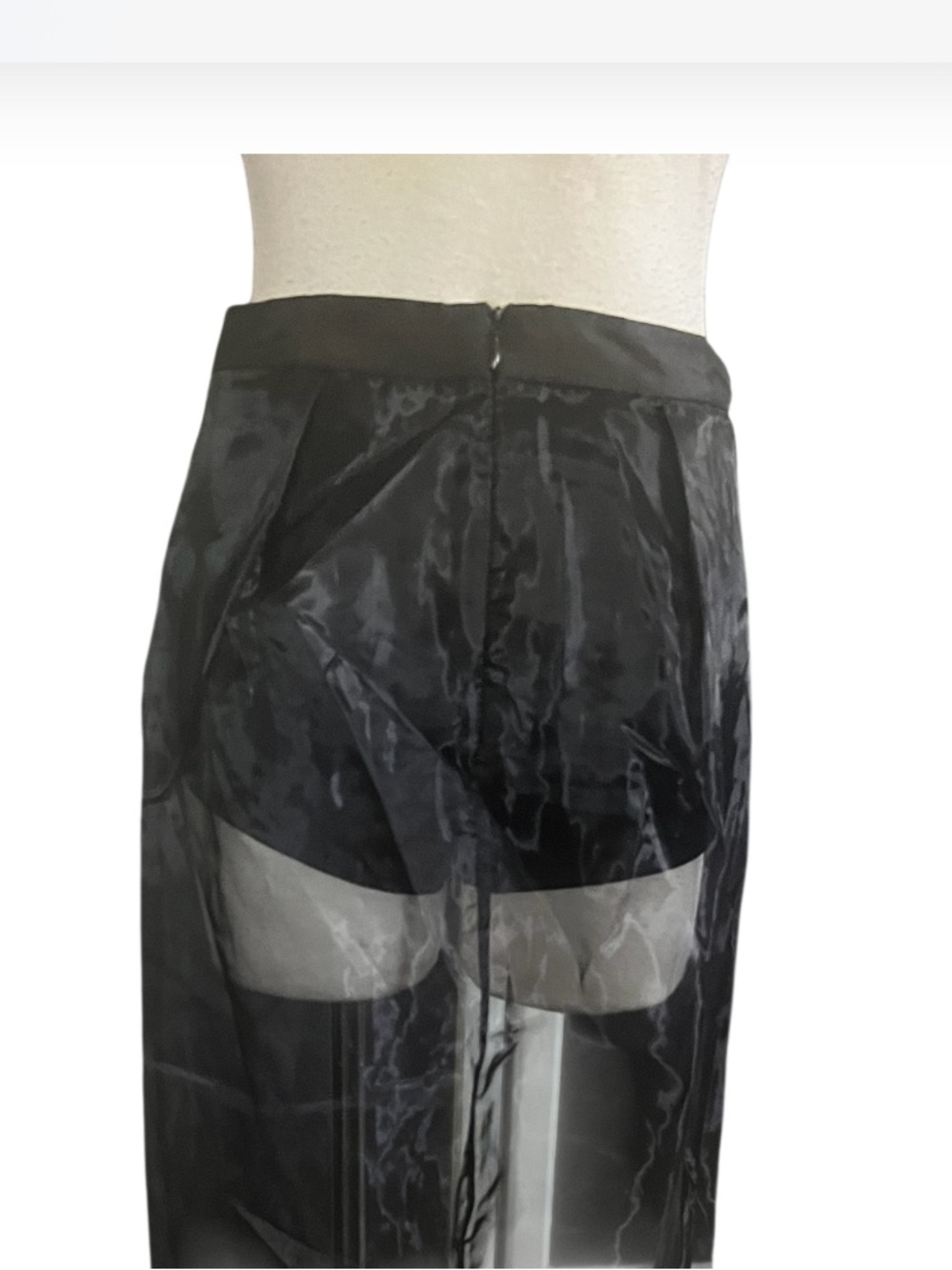 Sunday in Brooklyn Sheer Slit Midi Skirt Black Organza Size Small NWOT - Picture 11 of 11